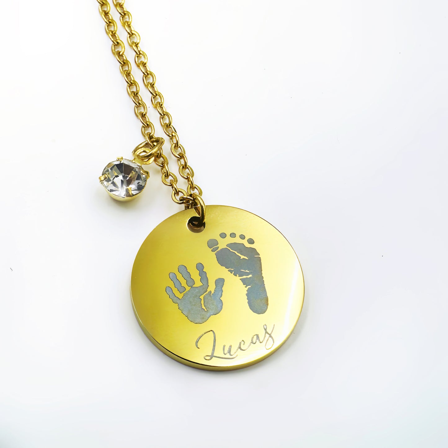 Baby Hand Print and Foot Print Necklaces